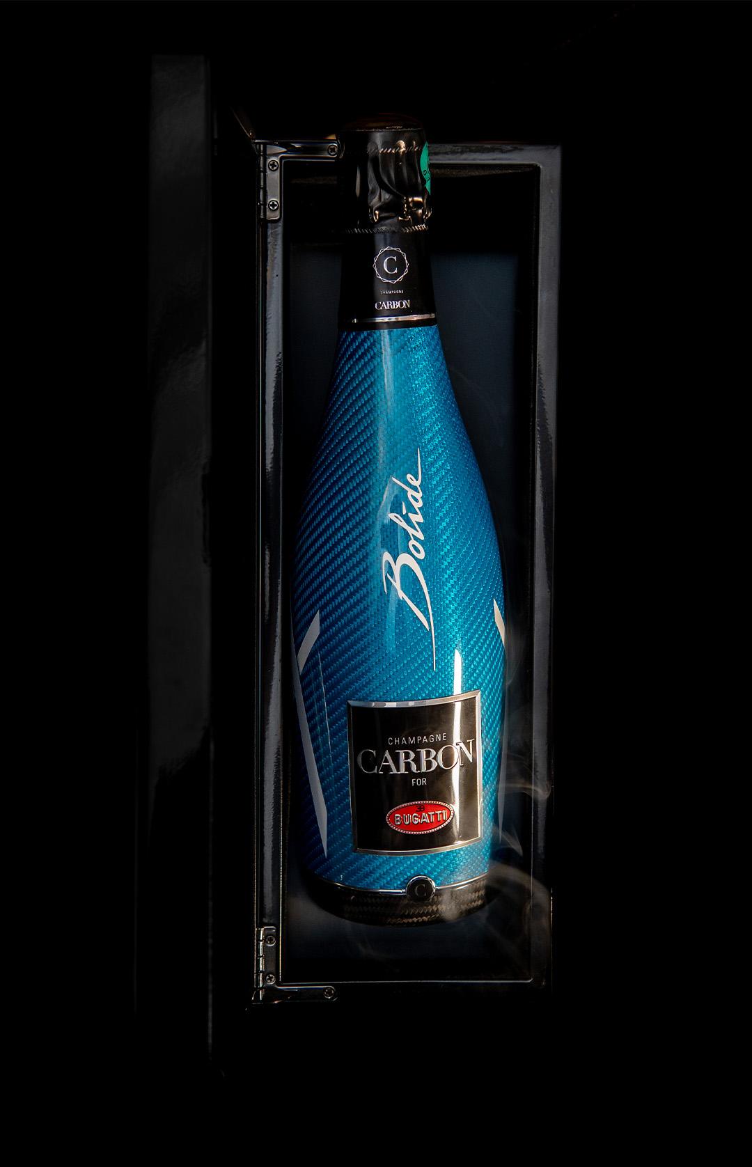 Carbon Champagner Bugatti türkis Flasche