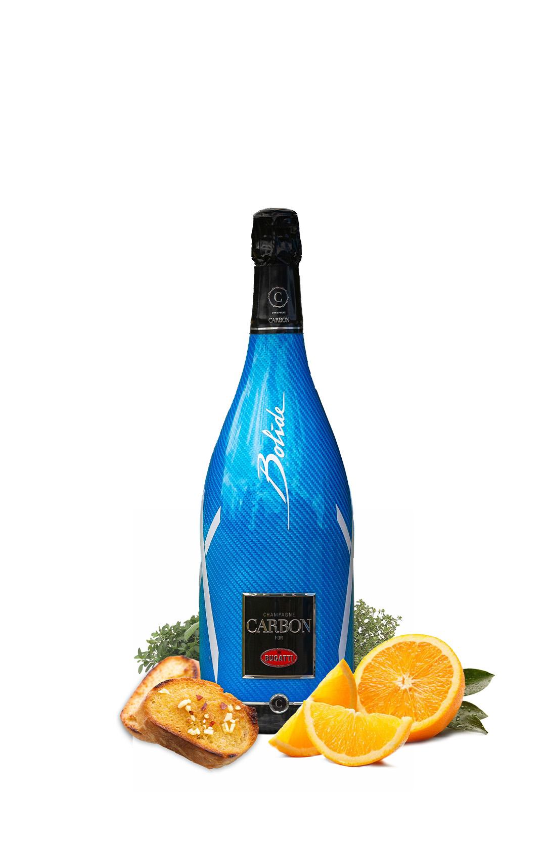Carbon Champagner Bugatti türkis Flasche