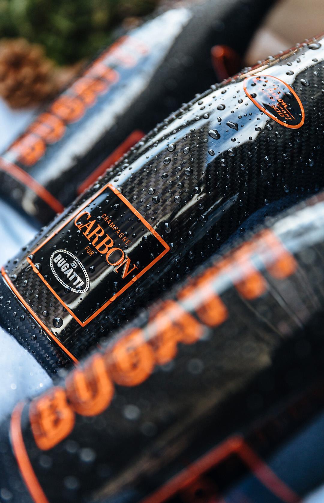 Carbon Champagner Bugatti schwarz orange Flaschen