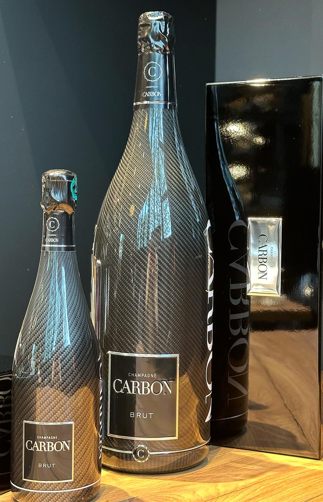 Carbon Champagner Cuvee Brut Carbonoptik Flasche