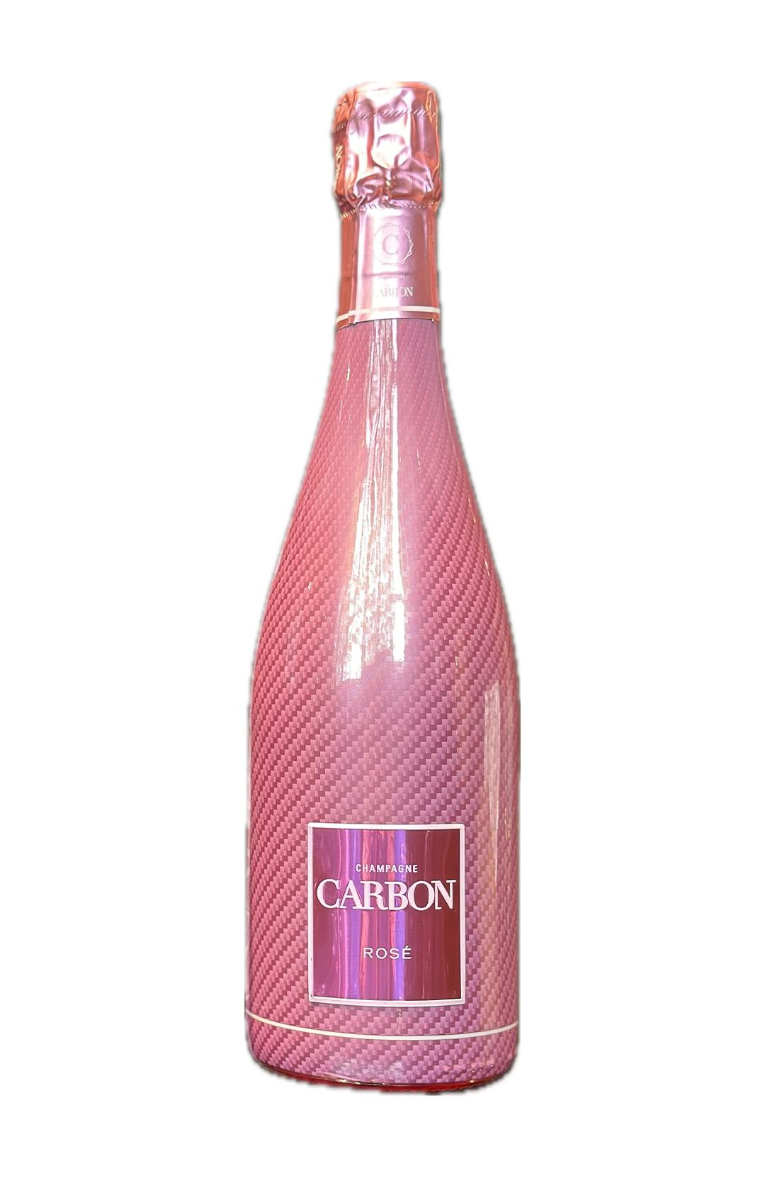 Carbon Champagner Rose Brut Carbonoptik Flasche